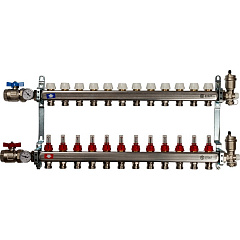 Коллектор Stout из нержавеющей стали в сборе с расходомерами 1/3/4x12, SMS 0907 000012