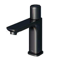 Смеситель для раковины IDDIS с управлением Push Control, Slide, графит, на умывальник