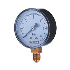 Манометр Rommer радиальный, 50 мм, 0...6 бар, 1/4