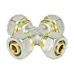 Крестовина Valfex для труб PE-RT/Al/PE-RT, обжимная 26х16х26х16