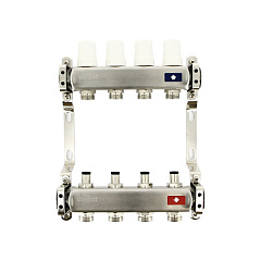 Коллекторная группа UNI-FITT 1 х 3 вых 3/4 с балансировочными и термостатическими вентилями 451B, нерж. cталь