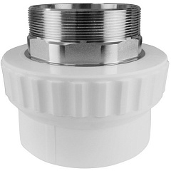 Муфта из полипропилена Valfex переходная с наружной резьбой 32 х 1 1/4 под ключ БЕЛАЯ, арт. 10135132