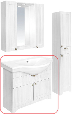 Тумбы под раковину Sanita Luxe CLASSIC 90-20 Тумба напольная, белый матовый (комплектуется с умыв CLASSIC LUXE 90)