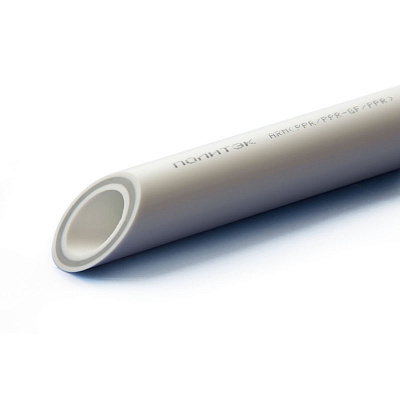 Труба ПОЛИТЭК полипропиленовая PRRC PN20 армированная стекловолокном, 63 x 8,6 мм, белая