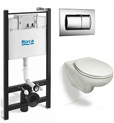 Комплект Roca Victoria Pack подвесной унитаз, инсталляция, кнопка, сиденье 893100000