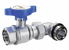 Кран шаровой FAR 3/4ВРх 1НРс угольником,хром., красная ручка