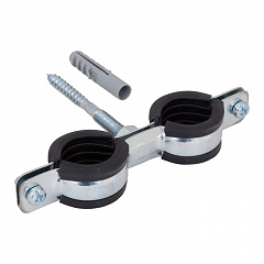 Двойной хомут Walraven BIS Cobra с вкладышем EPDM, с винт-шурупом и дюбелем, 2 х 20-24 мм, М8 х 80