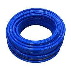 Труба из сшитого полиэтилена (PE-Xa) Usystems Radi Pipe PN10 20x2,8 в теплоизоляции 6 мм синей, бухта 50 м