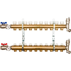 Коллектор Stout распределительный из латуни без расходомеров 1/3/4x10, SMB 0468 000010