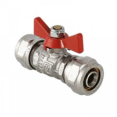 Кран шаровой VALTEC под обжим, рукоятка бабочка 16x16