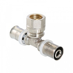 Тройник пресс VALTEC 20x16мм с переходом на обжим 15мм