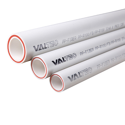 Полипропиленовая труба VALTEC армированная стекловолокном PP-FIBER PN 20, VTp.700.FB20.90, 90x12,3 мм