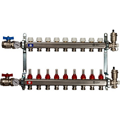 Коллектор Stout из нержавеющей стали в сборе с расходомерами 1/3/4x9, SMS 0907 000009