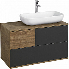Набор Акватон 1A2472K0TEKA0: Тумба-умывальник Терра 85 Дуб Кантри/Антрацит(1A247201TEKA0) + Раковина Инфинити 60(1AX169WBXX000)