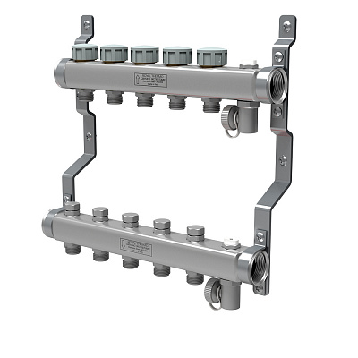 Коллектор Royal Thermo универсальный с запорными вентилями 1х3/4ЕК с 10 контурами