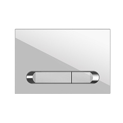 Кнопка смыва Cersanit ESTETICA для LINK PRO/VECTOR/LINK/HI-TEC пластик белый с рамкой хром