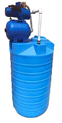 Бак для воды Aquatech ATV 500 с автоматической насосной станцией AJC-60С, вертикальный (синий), без поплавка