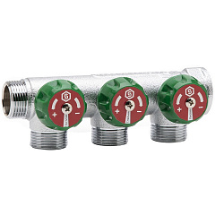 Коллектор регулирующий Stout хромированный 1/2x3/4, 3 выхода (SMB-6850-341203)