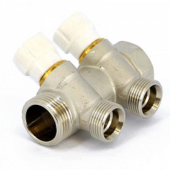 Коллектор UNI-FITT никелированный 406N с вентилями 1x3/4 EK с 2 отводами