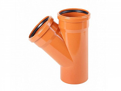Тройник Valfex 45 градусов 160-110 РЫЖИЙ нар.канализ