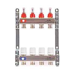 Коллекторная группа UNI-FITT 1 х 3/4 9 вых с расходомерами и термостатическими вентилями