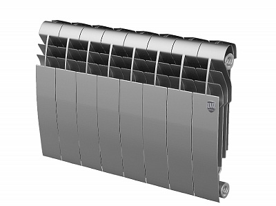 Биметаллический секционный радиатор отопления Royal Thermo Biliner 350 / Silver Satin / 8 секций