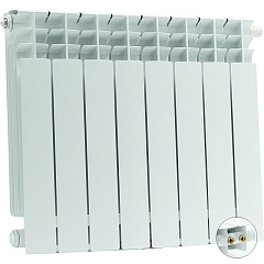 Биметаллический секционный радиатор отопления Stout Titan Ventil 500 / 11 секций (нижнее правое)