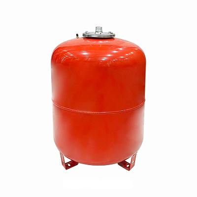 Расширительный бак Valfex вертикальный 80л (КРАСНЫЙ) (с низкими ножками), для системы отопления