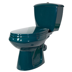 Унитаз компакт Оскольская керамика 43325130202 Элисса Стандарт/ зеленый, нижний подвод воды, косой выпуск