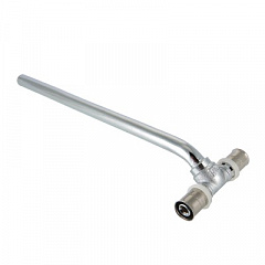 Тройник радиаторный пресс VALTEC с латунной хром. трубкой 15 мм, 20х15х16 (300 мм. левый короткий)