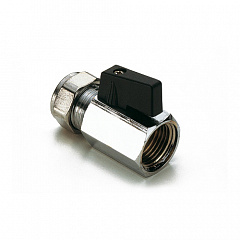 Кран шаровой Tiemme SMALL 2940 мини, обжим-В, 15х1/2 флажок черный