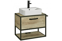 Набор Акватон 1A2423K8LTDU0: Лофт Фабрик 65 Дуб Эндгрейн(1A242301LTDU0) + Раковина Геометрия(WQ8A37000000004) + Столешница(1A242903LTDU0)