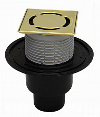 Трап HL 310NPr-3000 с Сухим сифоном, с решеткой 037Pr.3E - Цвет латунь