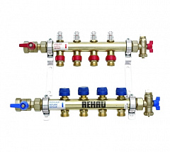 Распределительный коллектор Rehau HKV-D на 8 контуров, нержавеющая сталь