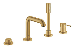 Смеситель на борт ванны Grohe Essence New с душевым гарнитуром и изливом, холодный рассвет матовый 19578GN1