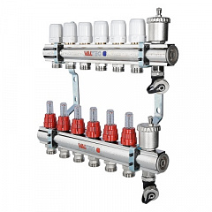 Коллекторная группа VALTEC со встр. расх. в сборе, 1х11 вых. Евроконус 3/4