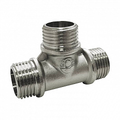 Тройник Valfex никелированный с наружной резьбой НР 1/2- НР 1/2- НР 1/2