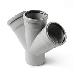 Крестовина PRO AQUA Comfort PP одноплоскостная переходная 45 градусов 110x50x50 внут.канализация