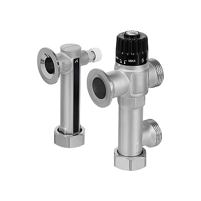 Узел насосный-смесительный HOOBS , нержавеющая сталь, без насоса, без нипелей, с термостатическим элементом