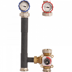 Насосная группа с 3-х ходовым приводным смесителем Rommer 1 без насоса, RDG-0003-002501