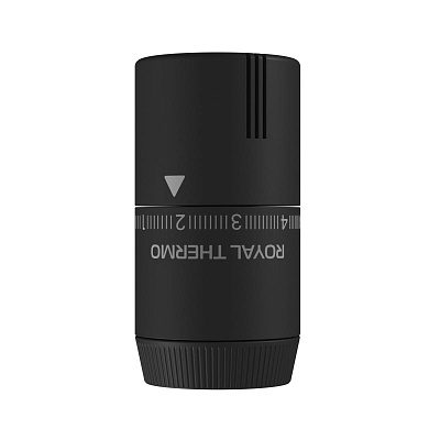 Термостатическая головка Royal Thermo Design жидкостная, М30х1,5, пластик, 7-28, черный soft touch
