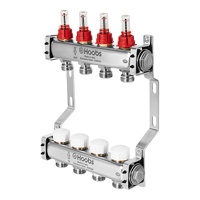 Коллекторный блок HOOBS , с расходомерами, 1 х 3/4 -5 вых .