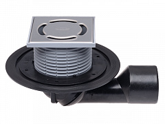 Трап для балконов и террас HL DN50/75 поворотный с морозоустойчивой запахозапирающей заслонкой, 123х123мм/115х115мм