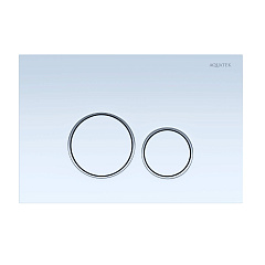 Панель смыва Акватек Белая ободок хром для INSP-0000001 Pneumo S (клавиши круглые)