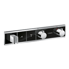 Встраиваемый смеситель Hansgrohe RainSelect термостатический для душа (внешня часть), черный/хром