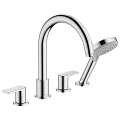 Смеситель для ванны/душа Hansgrohe Vernis Shape на край ванны, 4 отверстия (внешняя часть), хром