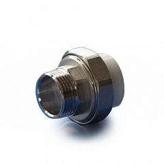 Муфта полипропиленовая ПОЛИТЭК разъемная с наружной резьбой 25 x 3/4, белая