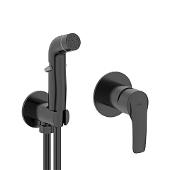 Встроенный смеситель IDDIS с гигиеническим душем, Ray, черный матовый