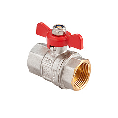 Кран шаровой MVI латунный прямой 3/4 ВР-ВР, бабочка (ГОСТ)