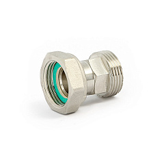 Соединение UNI-FITT с накидной гайкой 1 с плоской прокладкой, никелированная латунь, внутренняя-наружная резьба